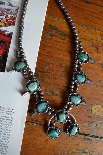 The Alston | Vintage Turquoise Squash Blossom Necklace