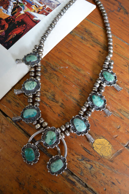 The Alston | Vintage Turquoise Squash Blossom Necklace