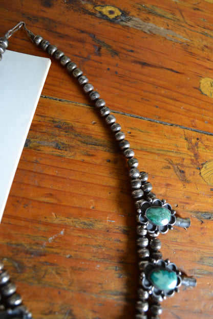 The Alston | Vintage Turquoise Squash Blossom Necklace
