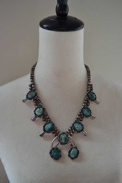 The Alston | Vintage Turquoise Squash Blossom Necklace