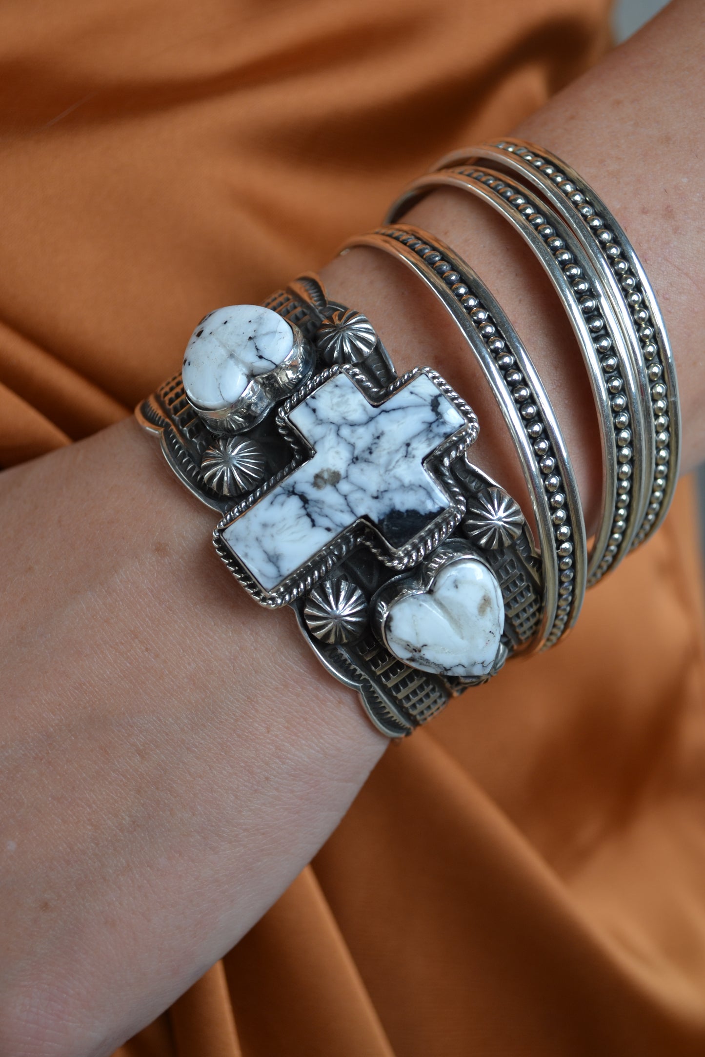 The San Angelo White Buffalo Cross Cuff