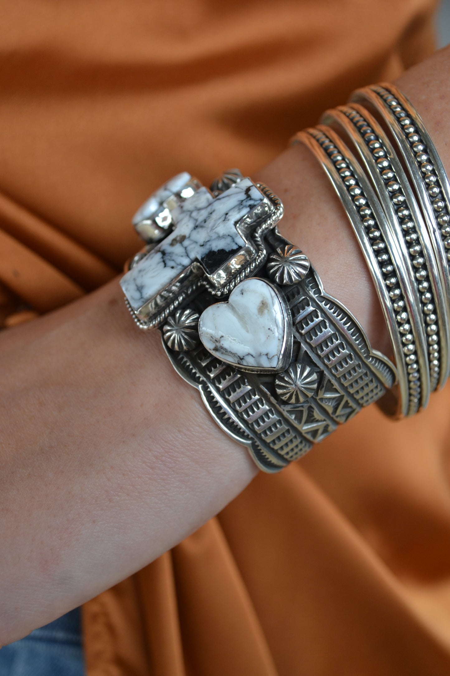 The San Angelo White Buffalo Cross Cuff