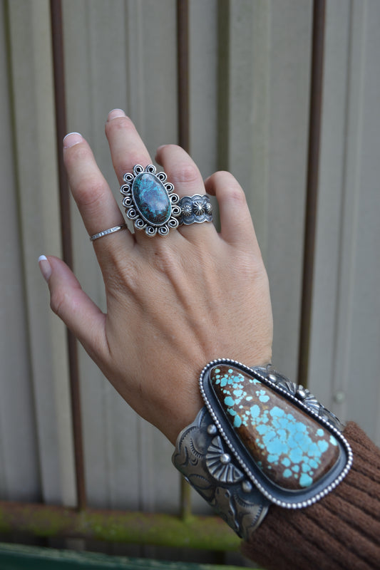 Black Friday Doorbuster - Chimney Butte’s daughter turquoise rings SIZE 10