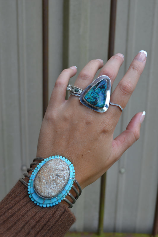 Black Friday Doorbuster - Chimney Butte’s Daughter Turquoise Rings SIZE 6.75