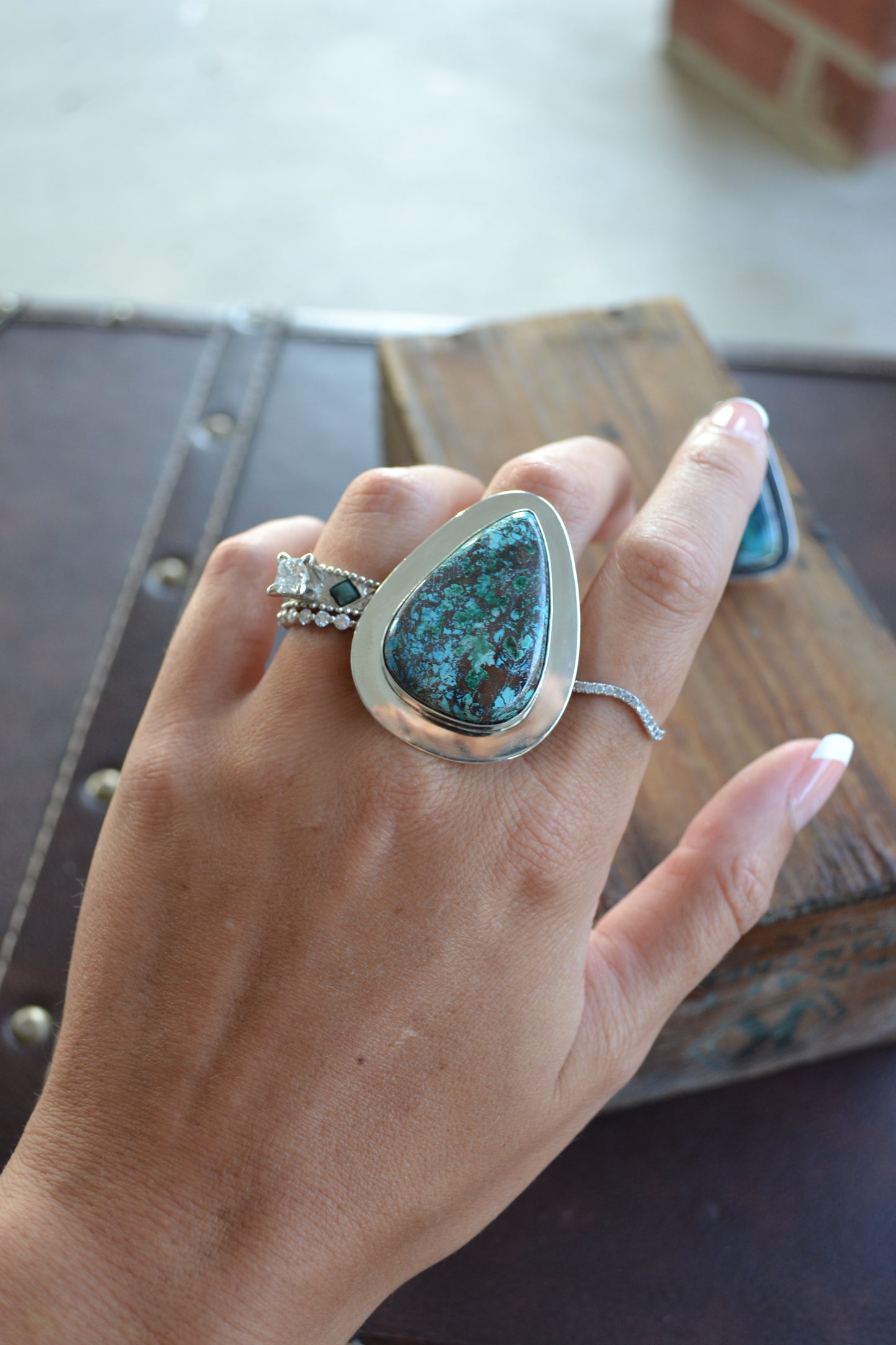 Black Friday Doorbuster - Chimney Butte’s Son Turquoise Rings SIZE 6.75