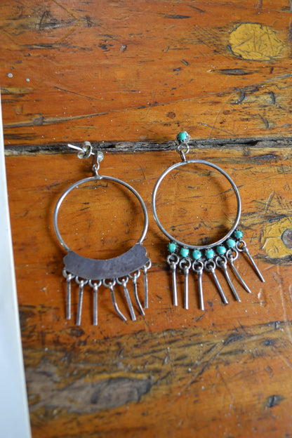 The Wellman's | Vintage Zuni Turquoise Hoop Earrings