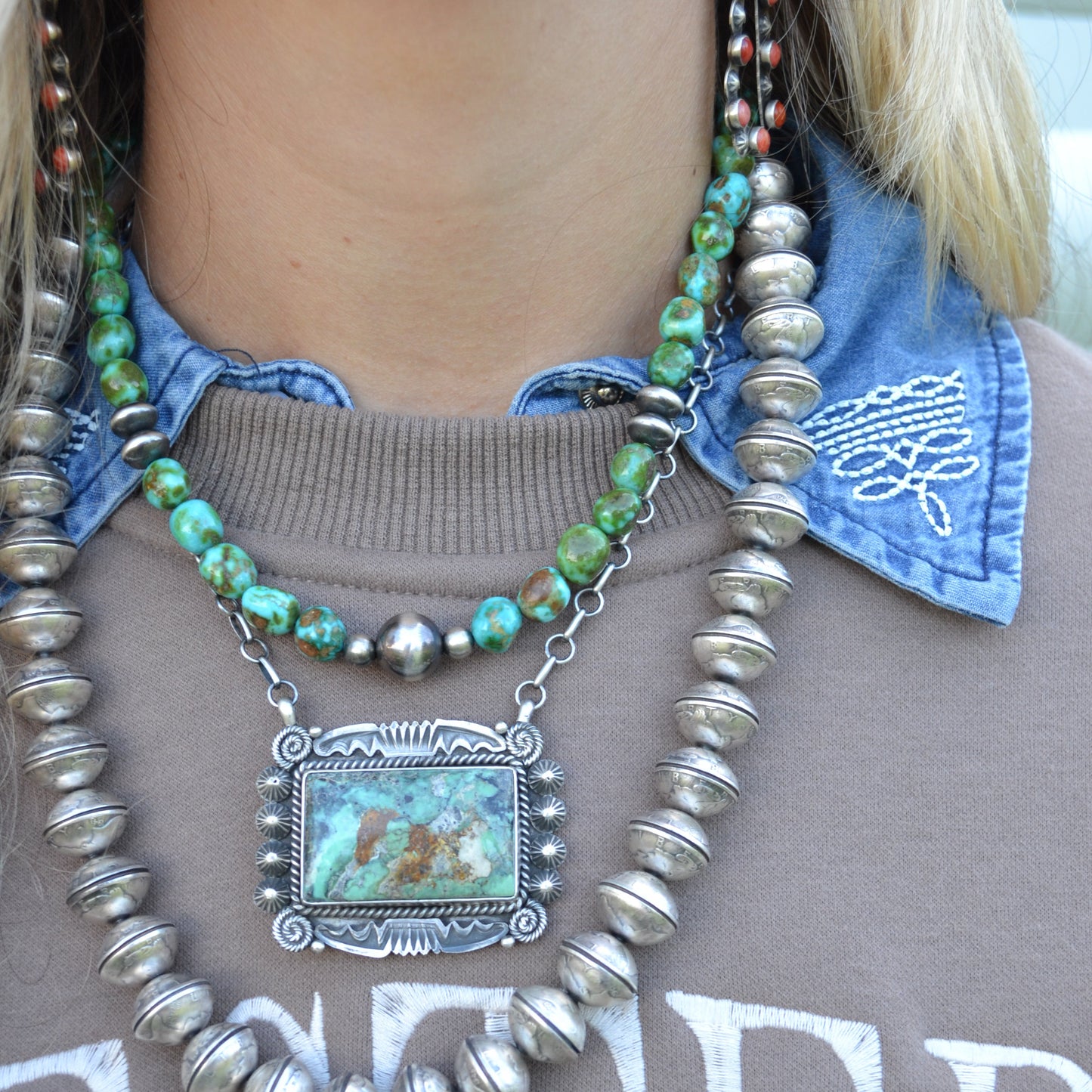 The Della | Sonoran Turquoise & Pearl Necklace