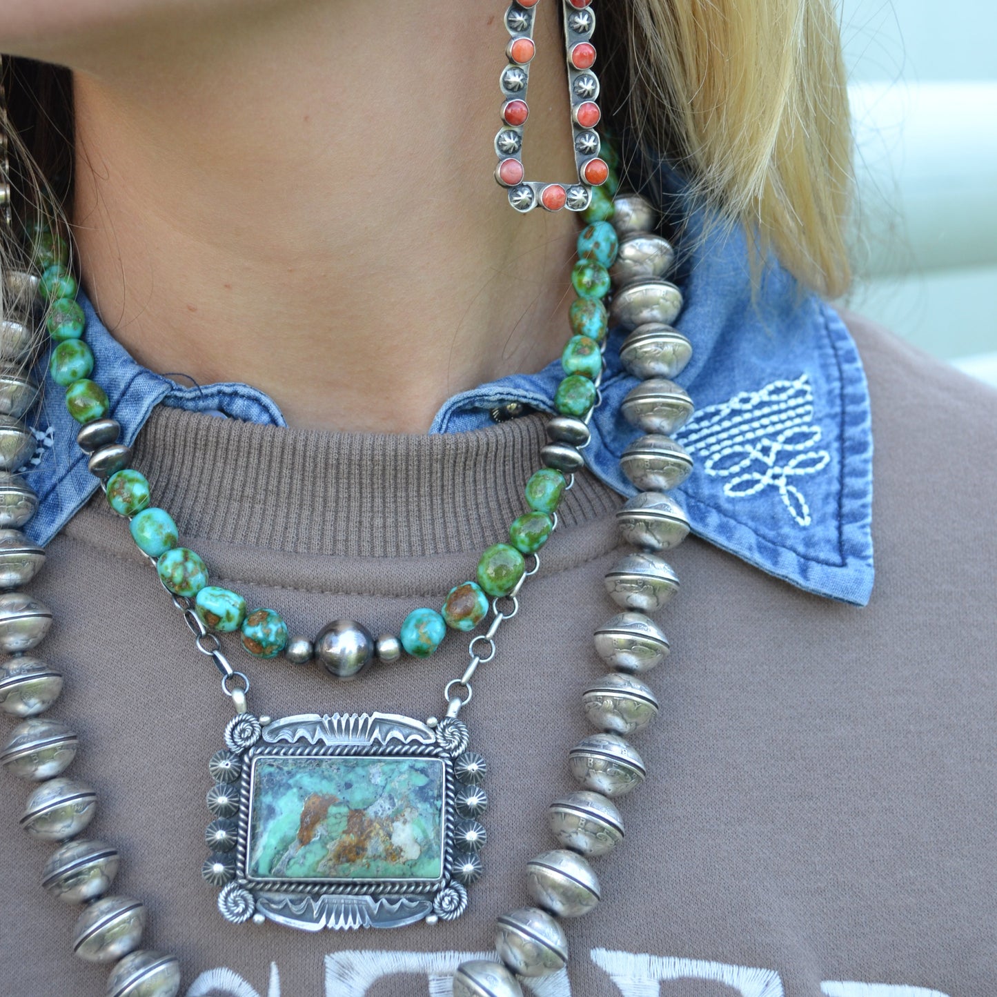 The Della | Sonoran Turquoise & Pearl Necklace