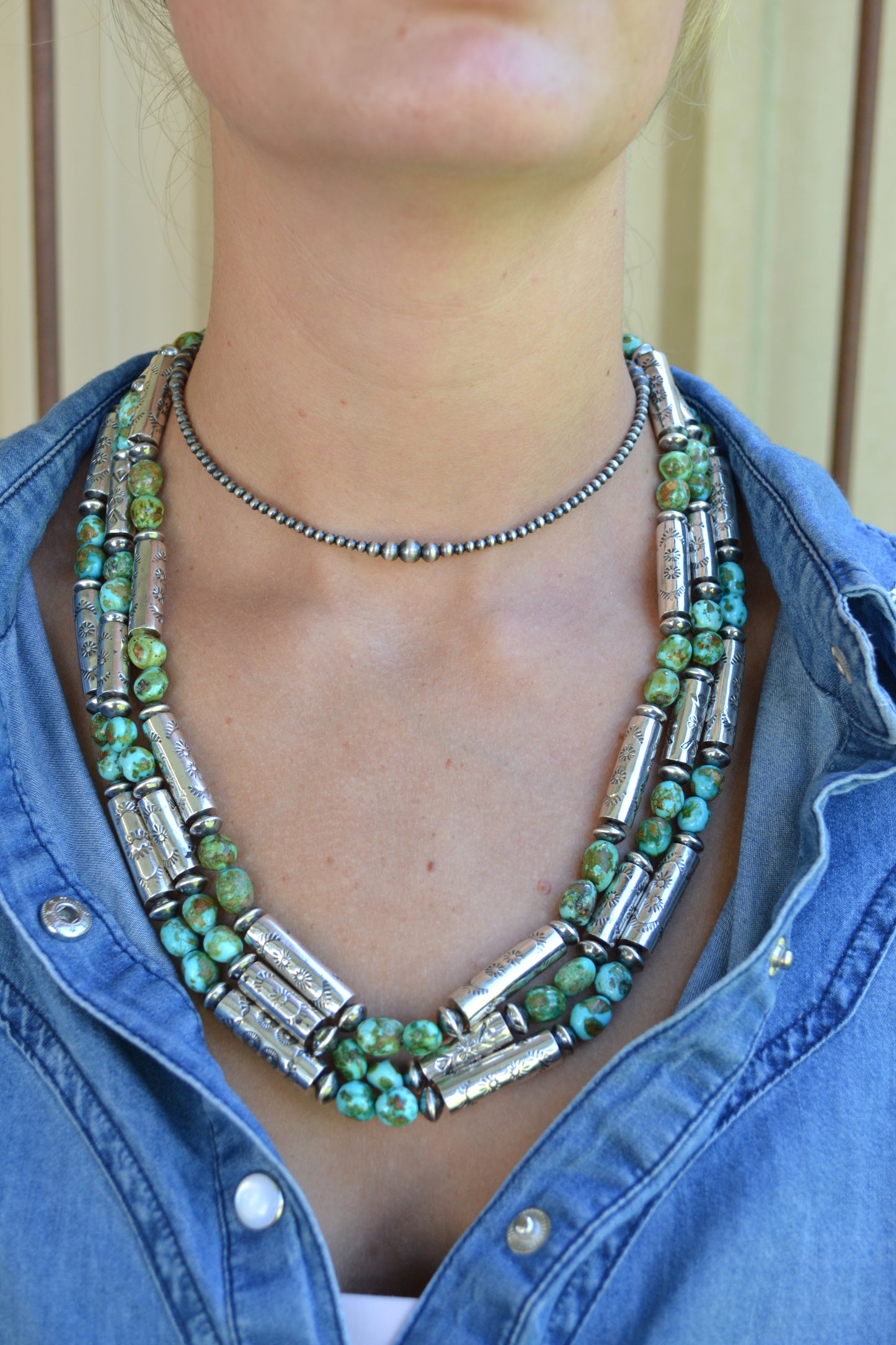 Sonoran and barrel bead necklace