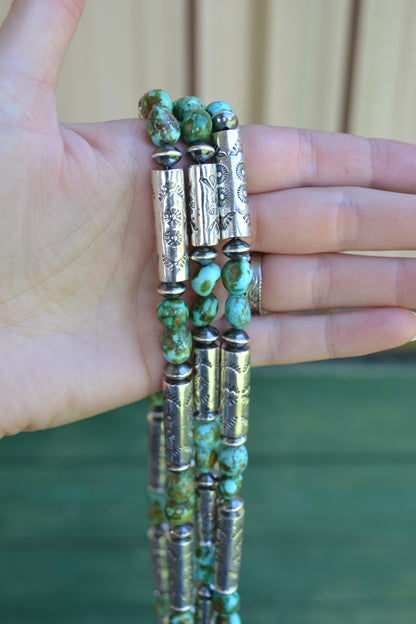 The Hatoria 24" Sonoran & Handcrafted Barrel Bead Necklace