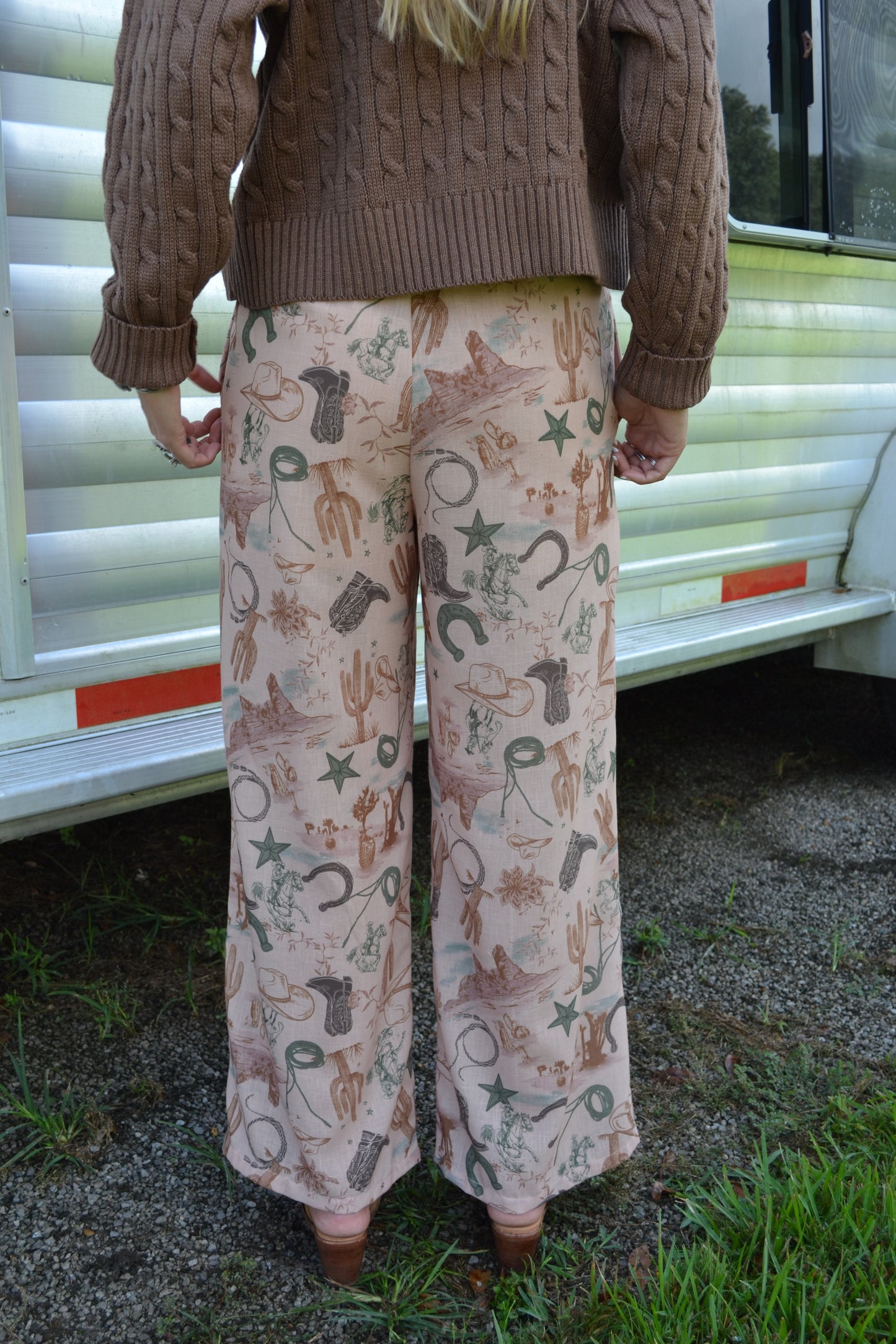Western print pants