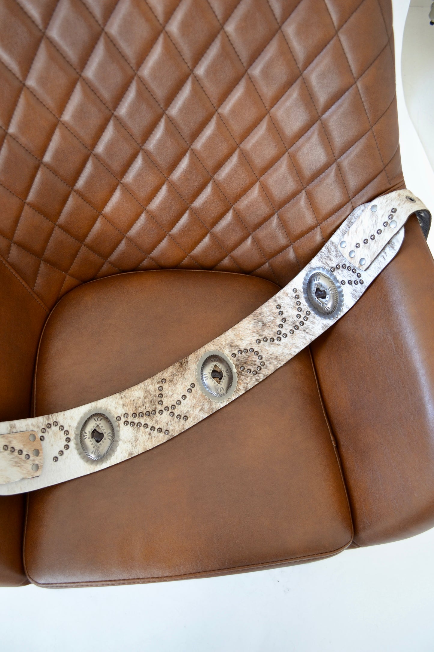 The Rosen Cowhide Concho Belt
