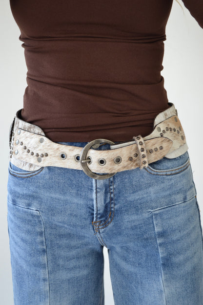 The Rosen Cowhide Concho Belt