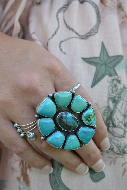 tatum skeets carico lake turquoise ring size 8.5