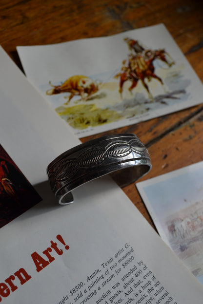 The Paycee Stamped Silver Cuff