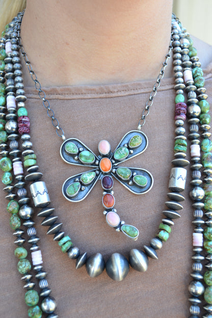The Ciera | Multi Stone Dragonfly Necklace by Cordell Platero