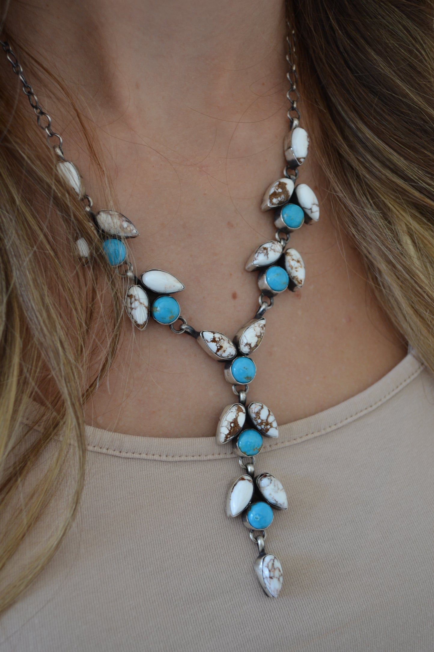 The Kolita | Wild Horse and Turquoise Lariat Necklace by Pansy Johnson