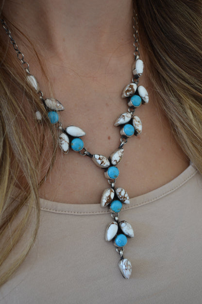 The Kolita | Wild Horse and Turquoise Lariat Necklace by Pansy Johnson