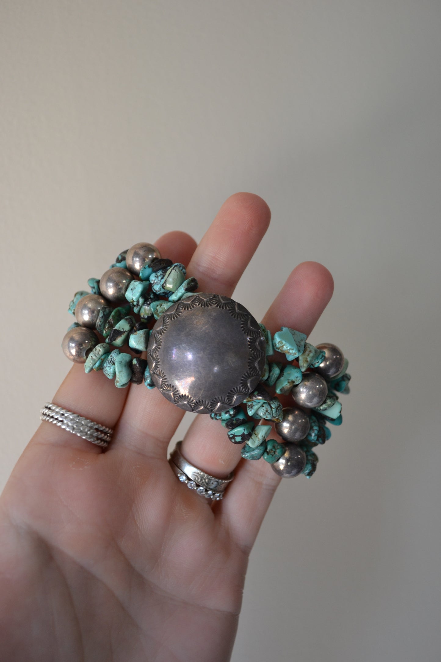 The Flora 4 Strand Turquoise Bracelet