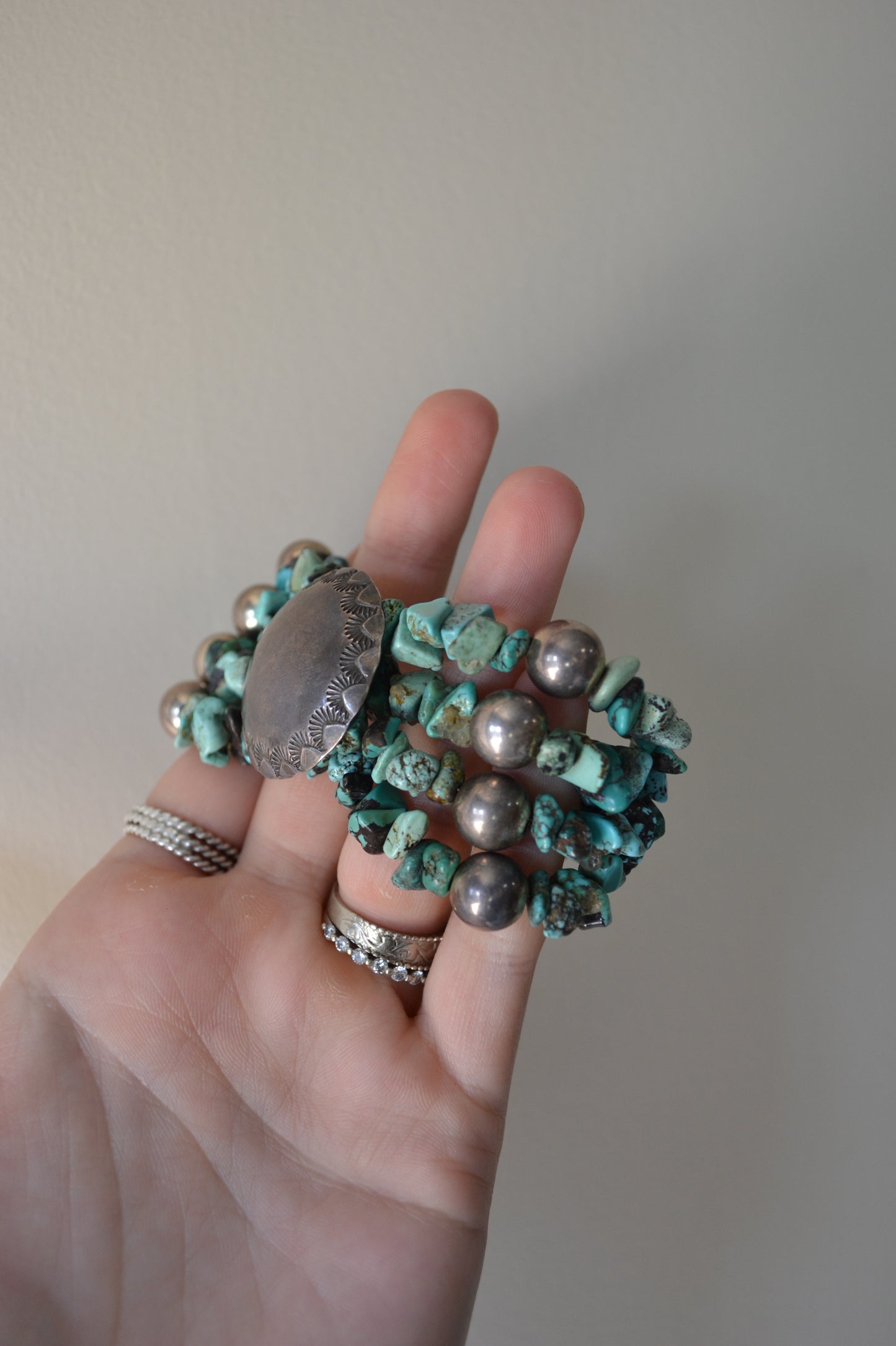 The Flora 4 Strand Turquoise Bracelet