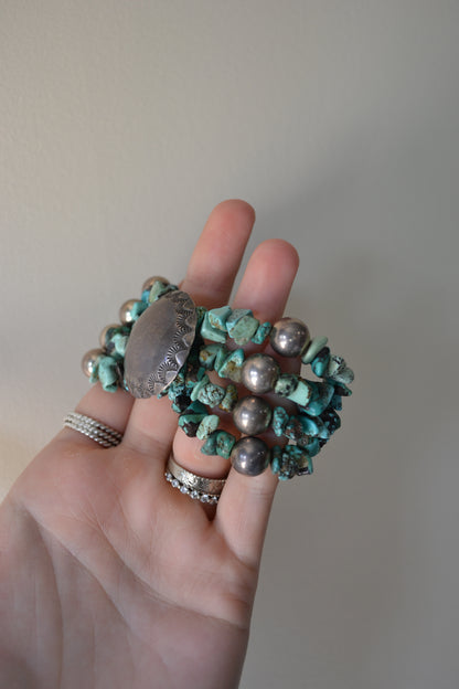 The Flora 4 Strand Turquoise Bracelet