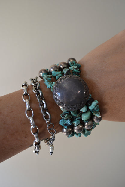 The Flora 4 Strand Turquoise Bracelet