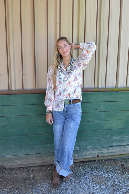 The Kendleton | Roping Cowboy Long Sleeve Top