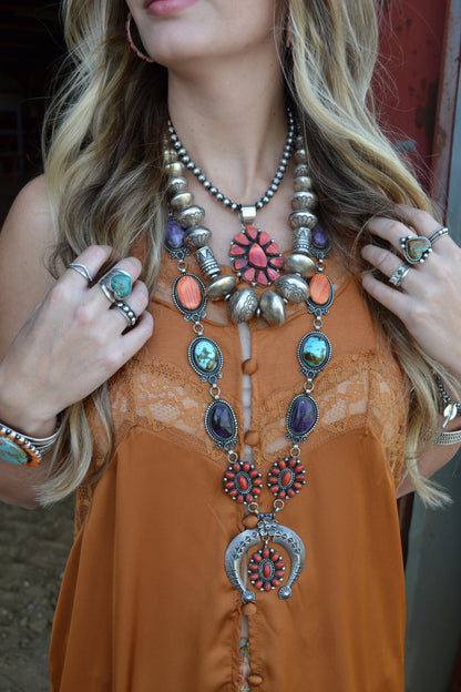 The Selene | Multi Stone Naja Squash Necklace by Hemerson Brown