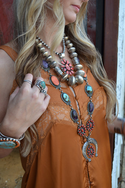 The Selene | Multi Stone Naja Squash Necklace by Hemerson Brown