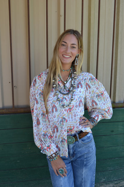 The Kendleton | Roping Cowboy Long Sleeve Top