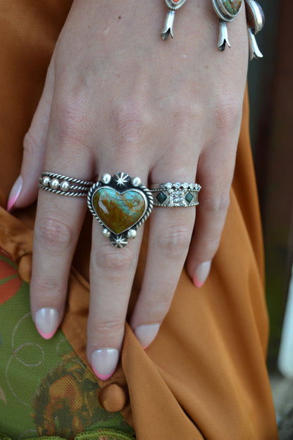 The Addison Adjustable Heart Ring (Multiple Stone Options Available)