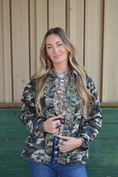 The Jemma Camouflage Tapestry Jacket