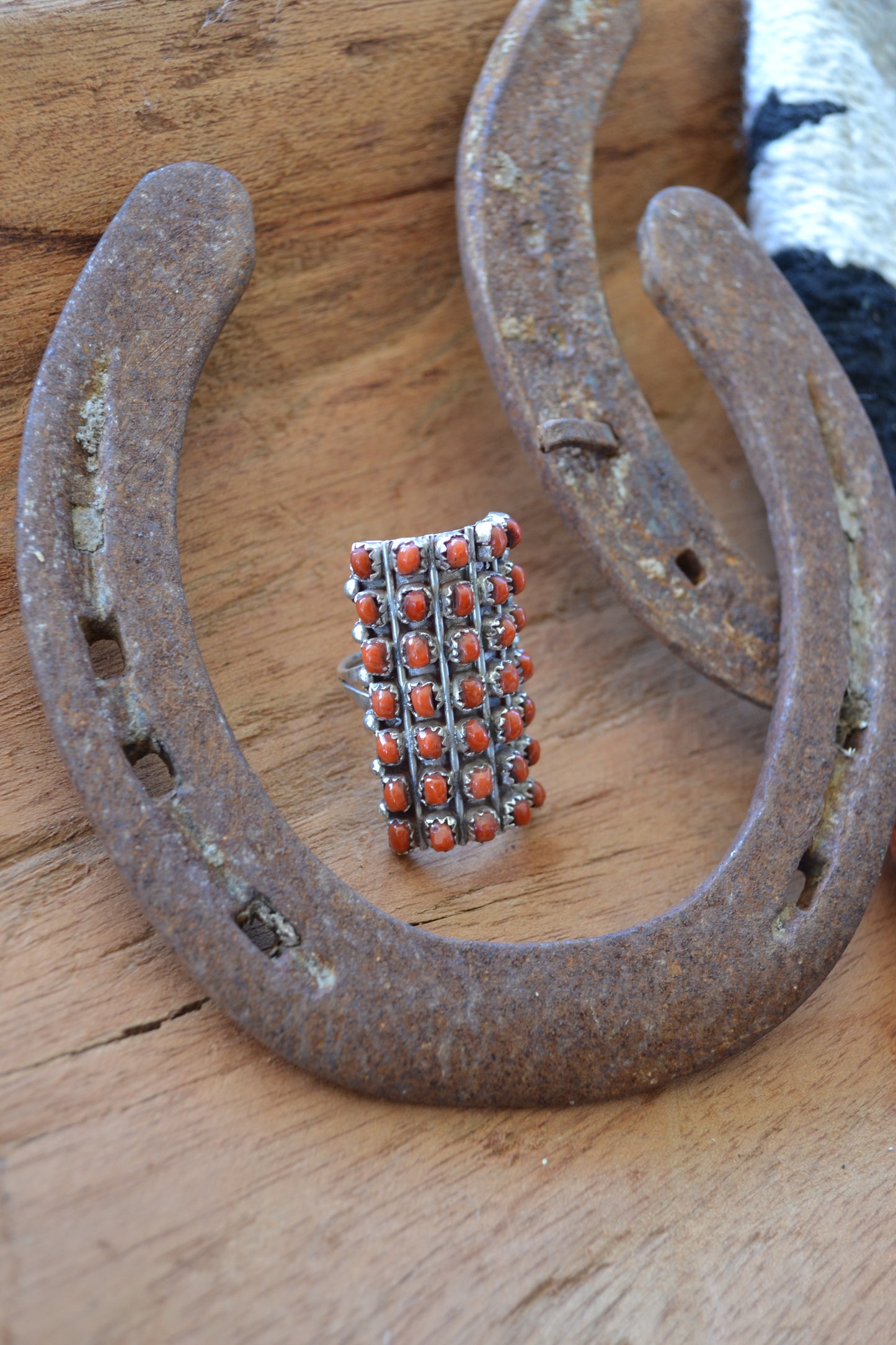 The Roja Red Coral Ring Size 8