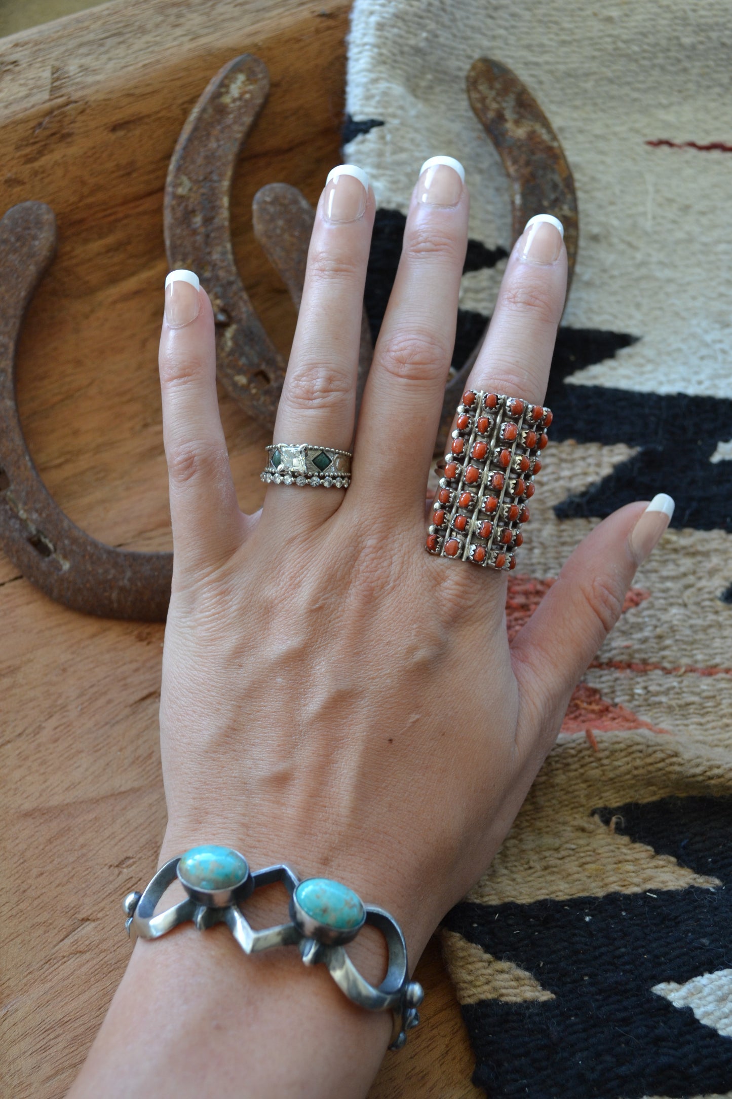 The Roja Red Coral Ring Size 8
