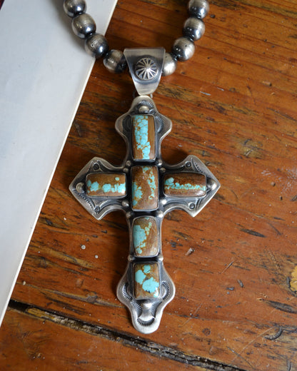 The Waco #8 Turquoise Cross Pendant
