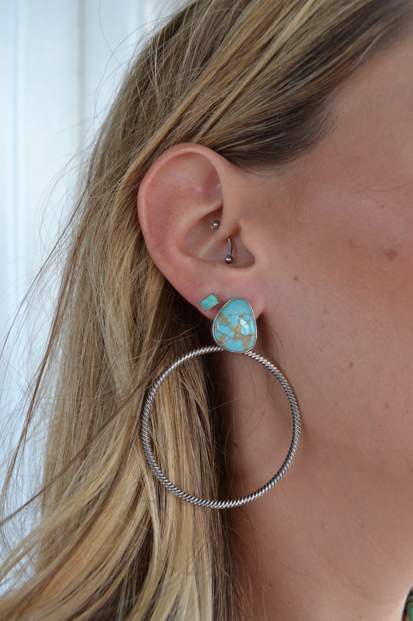 The Bodie Hoops (Multiple Stone Options Available)