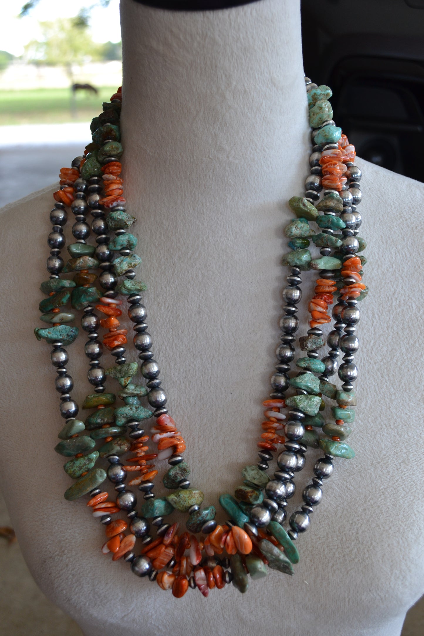 The Lamesa | Orange Spiny and Turquoise Pearls by Chimney Butte
