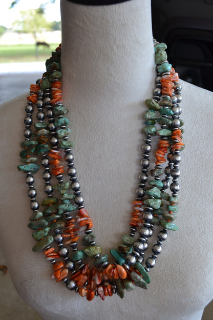 The Lamesa | Orange Spiny and Turquoise Pearls by Chimney Butte