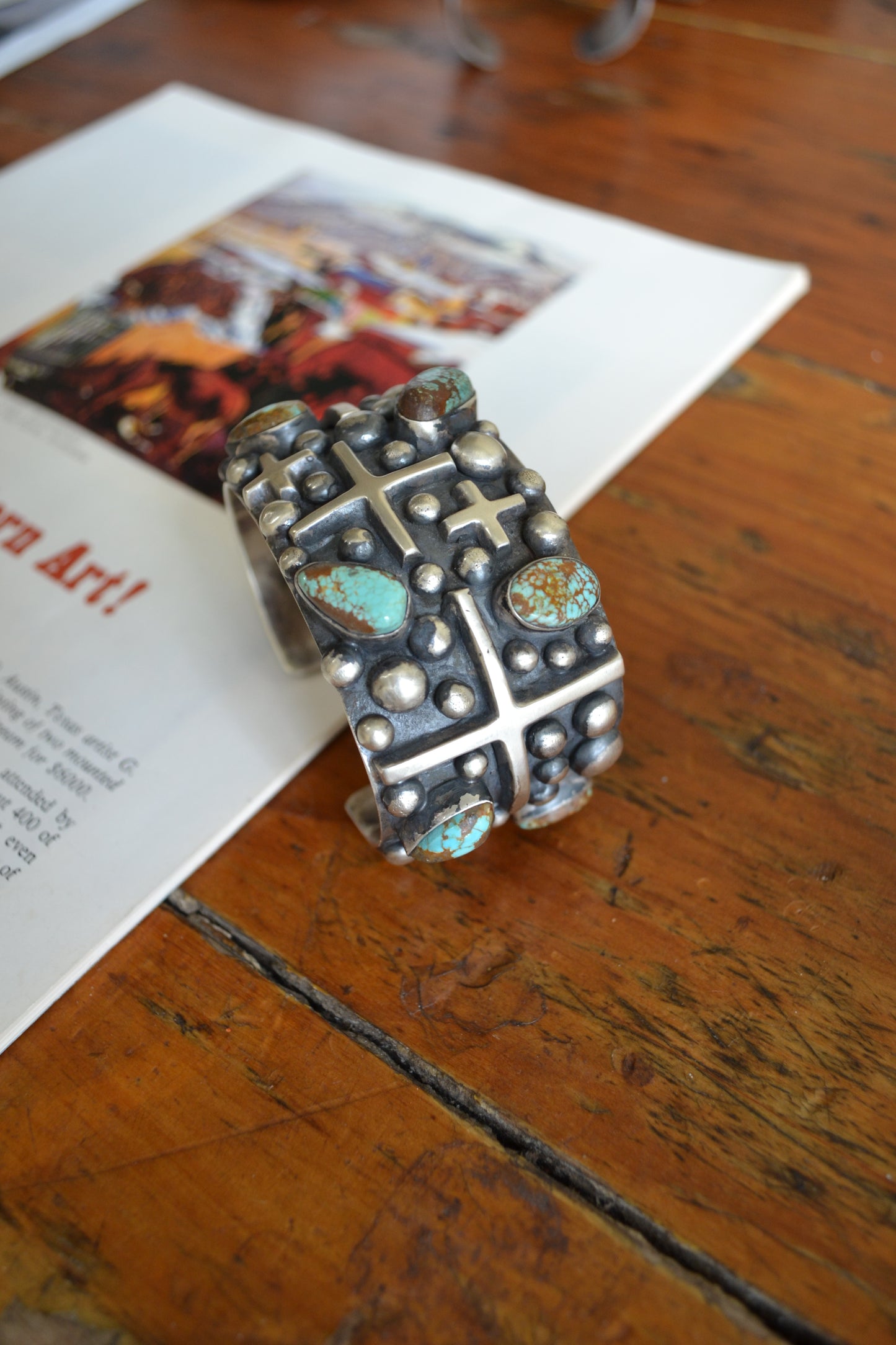 The Elite #8 Turquoise Cross Cuff
