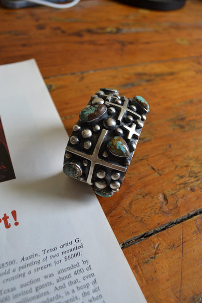 The Elite #8 Turquoise Cross Cuff