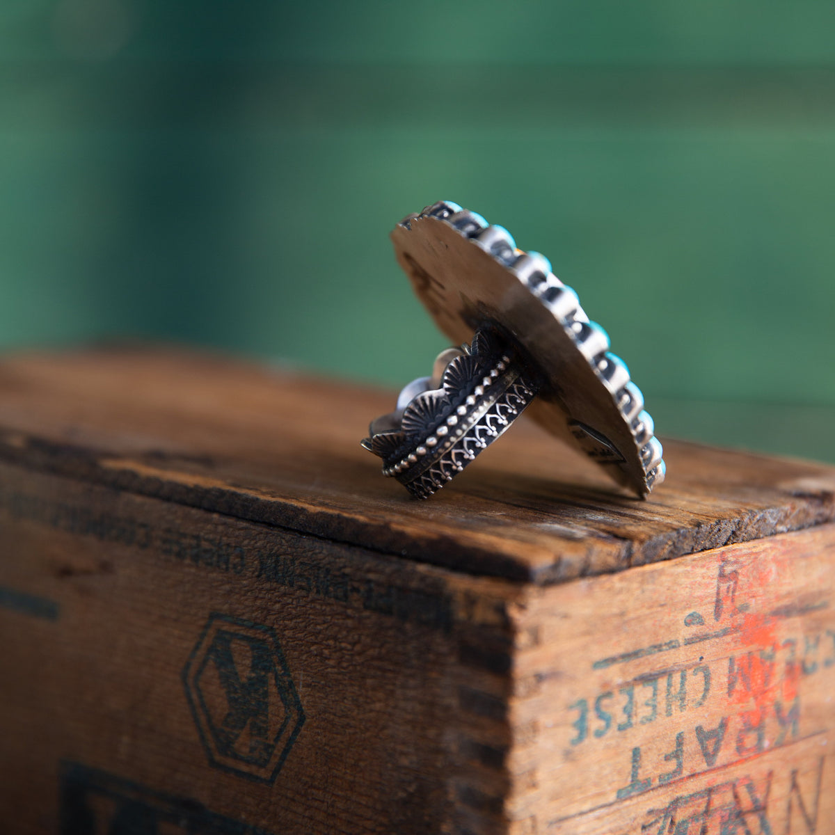 The Alston | Adjustable Purple Spiny & Turquoise Heart Ring by Shawn Cayatino