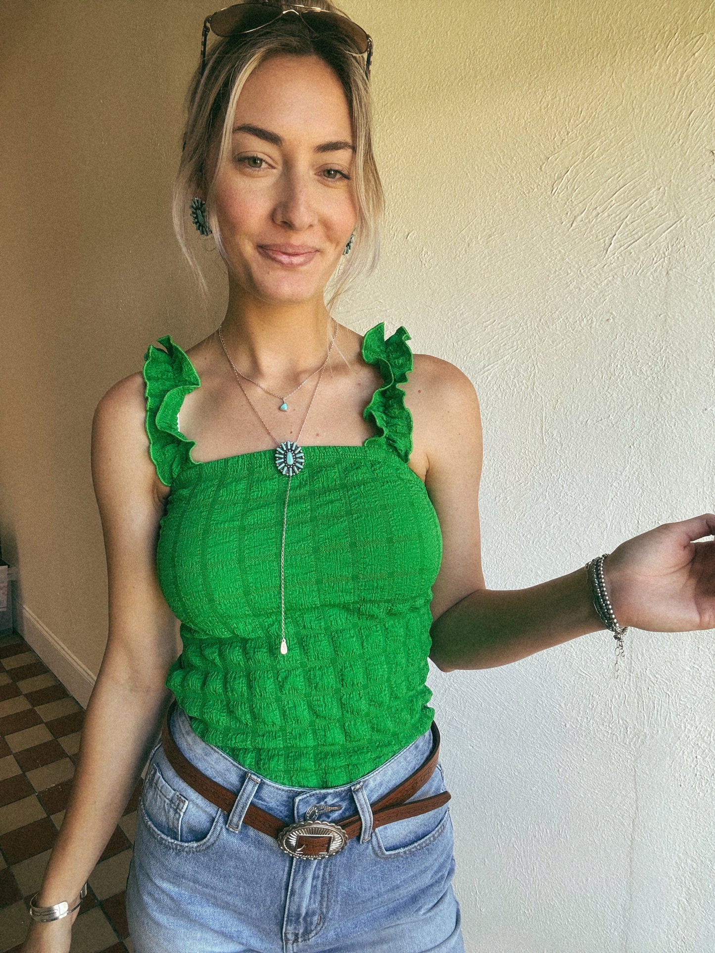 The Rambler Tank in Green LARGE