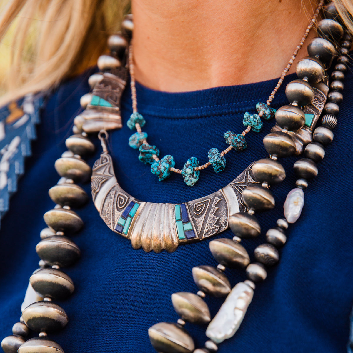 The Sadler | Vintage Lapis & Turquoise Necklace