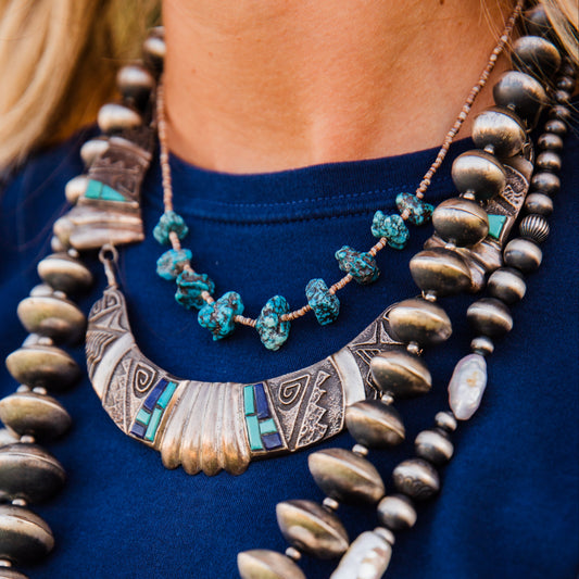 The Demi | Vintage Turquoise and Heishi Necklace