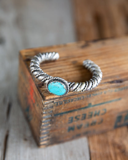 The Tsosie | Twist Wire Turquoise Cuff by Caroline Tsosie