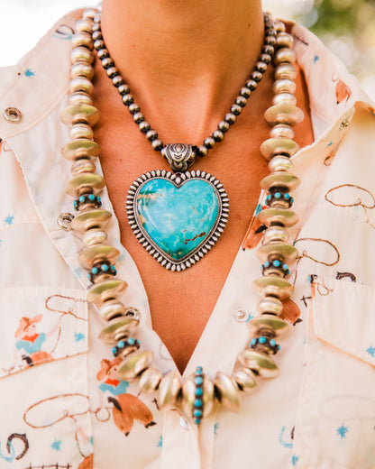The Reserve | Kingman Turquoise Heart Pendant by Murphy Platero