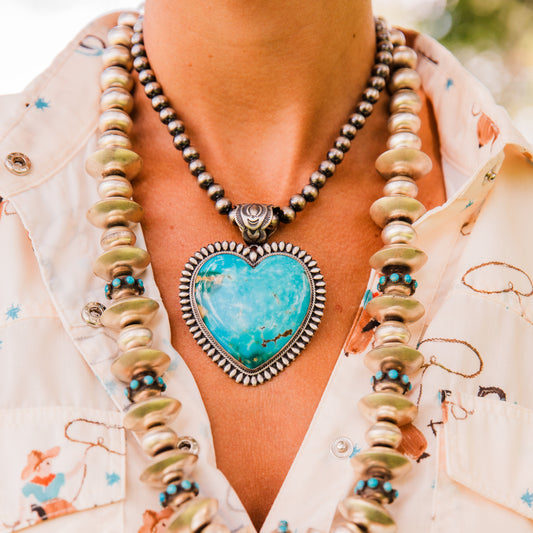 The Reserve | Kingman Turquoise Heart Pendant by Murphy Platero