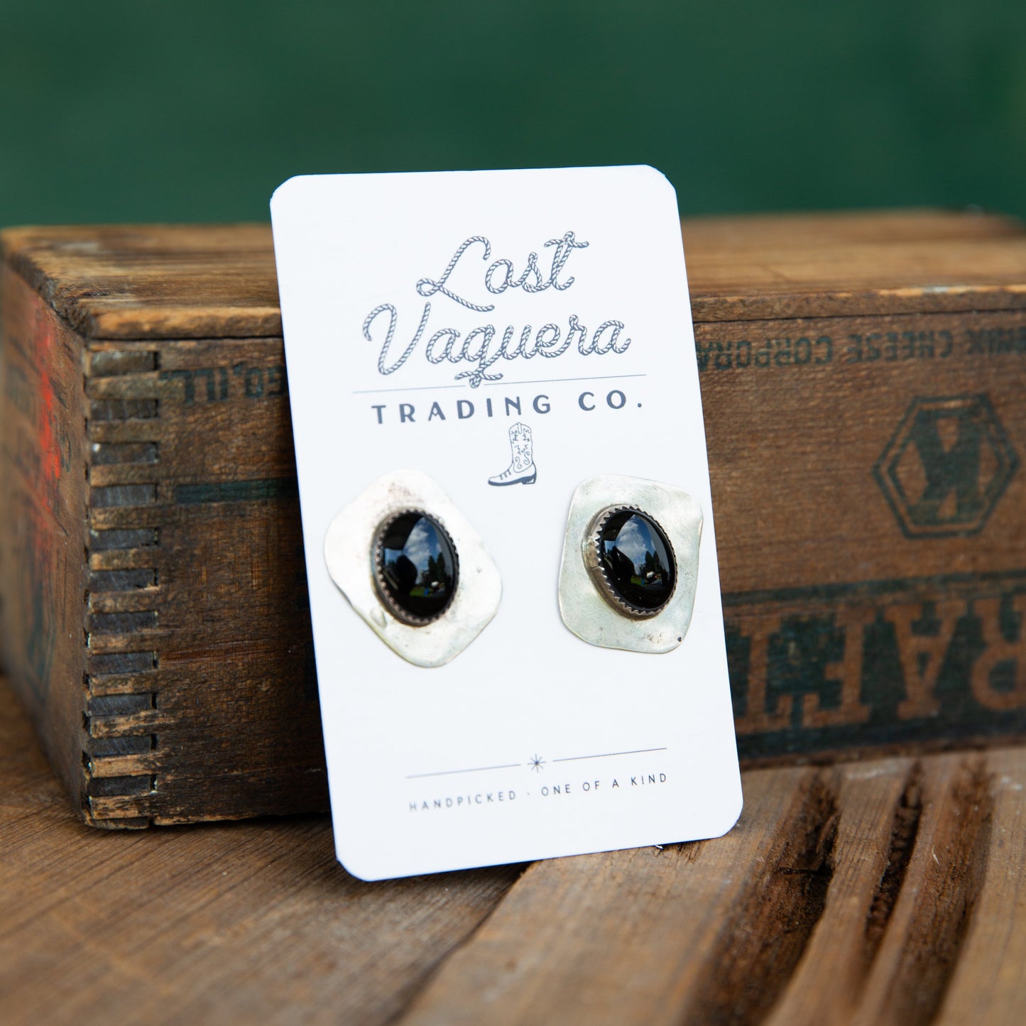 The Francesca's | Black Onyx Vintage Stud Earrings