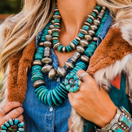 The Boss | Kingman Turquoise Statement Necklace by Monica Smith & Fred Archuleta