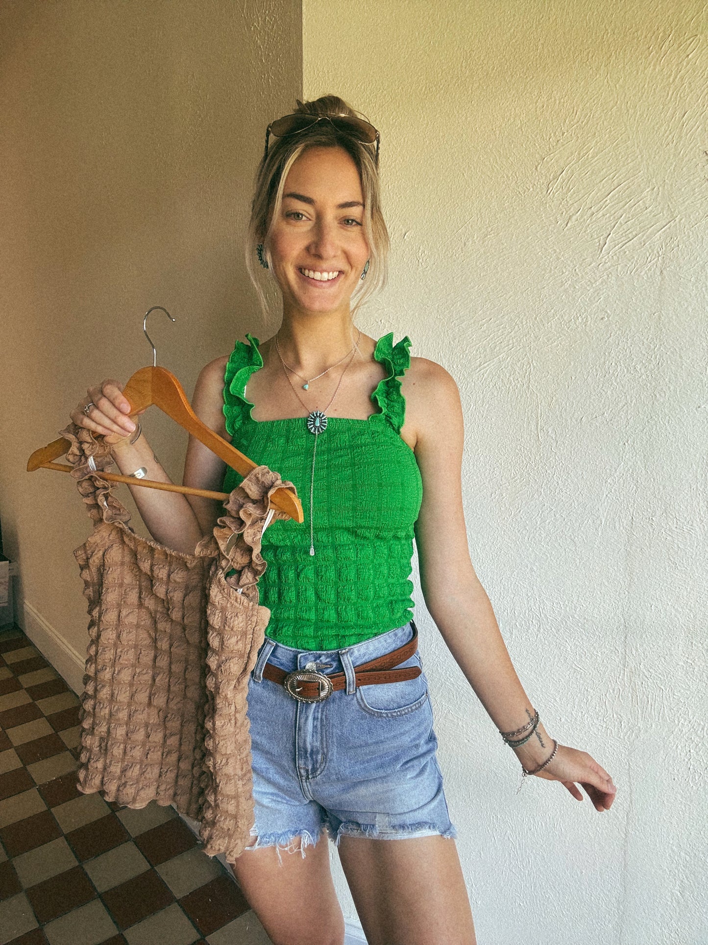 The Rambler Tank in Green LARGE